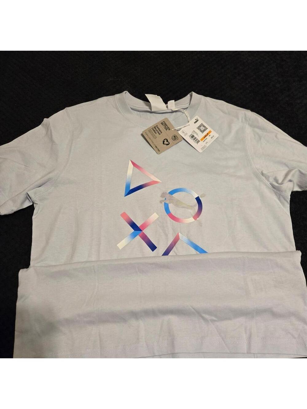 Puma PlayStation T-shirt with PlayStation logo in multi-colored gradient